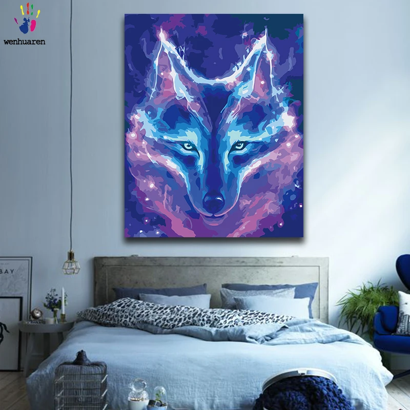 Diy краски по номерам картины с комплектами светящиеся животные летающий дракон