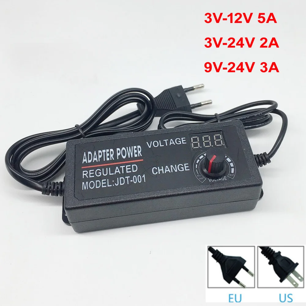 Регулируемый универсальный адаптер питания переменного тока в постоянный ток 3 12