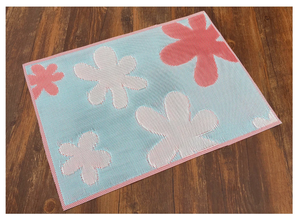 Lekoch 4pieces Set Kitchen Table Mats Polyester Napkin Coffee Letter Flower Pattern Decorative Placemats Double Layered | Кухня столовая