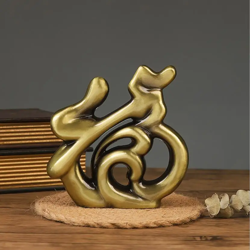 Китайская каллиграфия фу винтажное металлическое ремесло счастливое