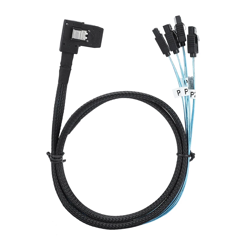 Cabledeconn sas sata кабель MiniSAS 36P SFF8087 90 градусов до 4 SATA 7 контактный локтя на жестком