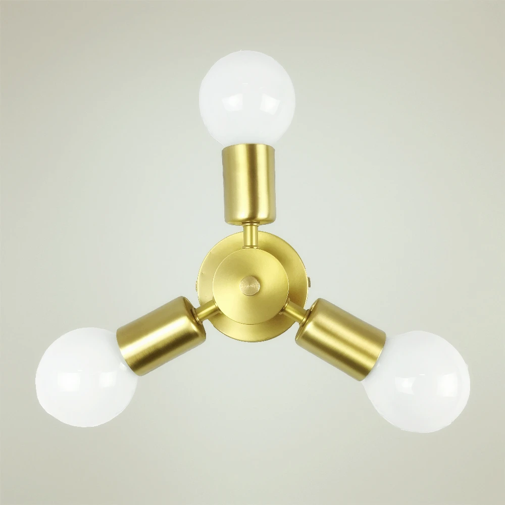 Современный 3-рычажный медный настенный светильник высокого качества ретро