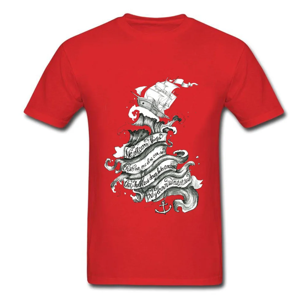 Новинка 2018 Мужская футболка в винтажном стиле черная морская волна и парусник