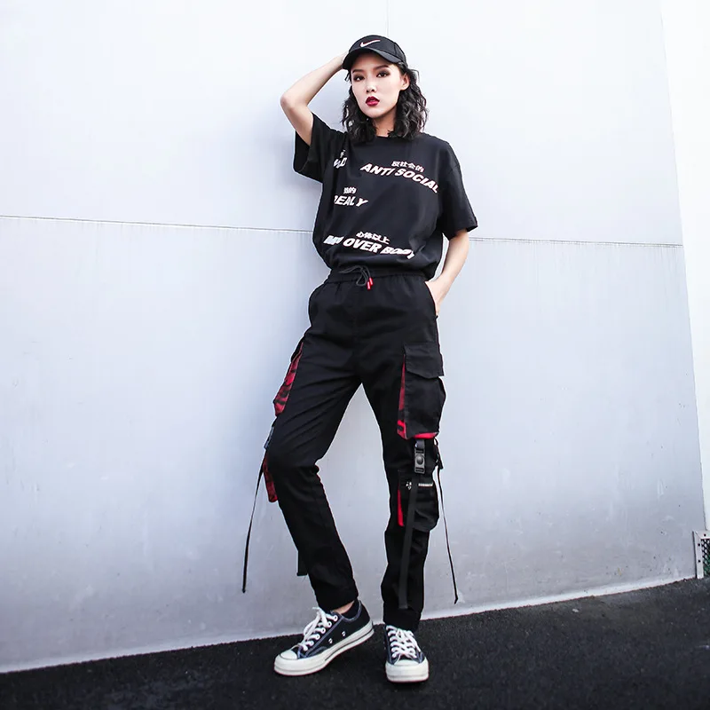 Женские штаны шаровары повседневные в стиле хип хоп свободные комбинезоны