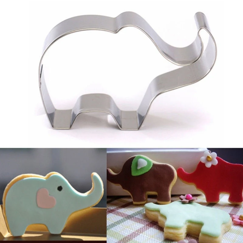 

1pc Elephant Cookie Cutter Mold Stainless Steel Pastry Baking Mould Fondant Cake Decoration Kitchen Baking Tools 8.1*5.2cm