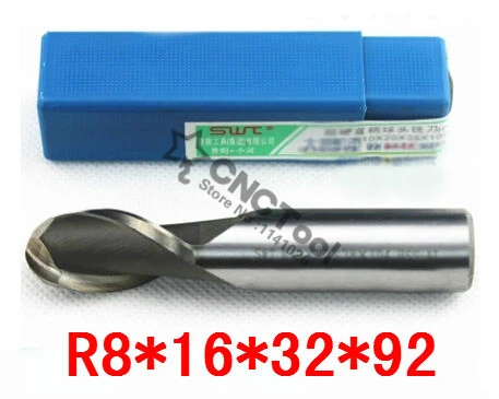 

Free shipping 2PCS R8.0 high speed steel ball end milling cutter, straight shank white steel cutter, R alloy milling cutter