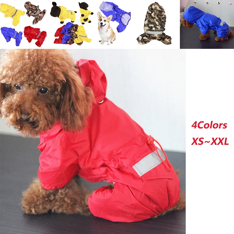 Дождевик для собак из акрила светоотражающая водонепроницаемая одежда щенков