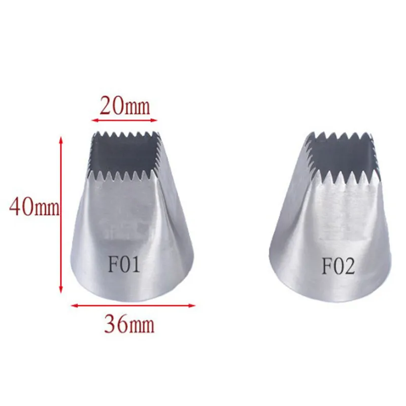 1PC Piping Nozzle #F01/F02 Icing Russian Pastry Tips Cupcake Nozzles Baking Mold Cake Decoration Tool | Дом и сад
