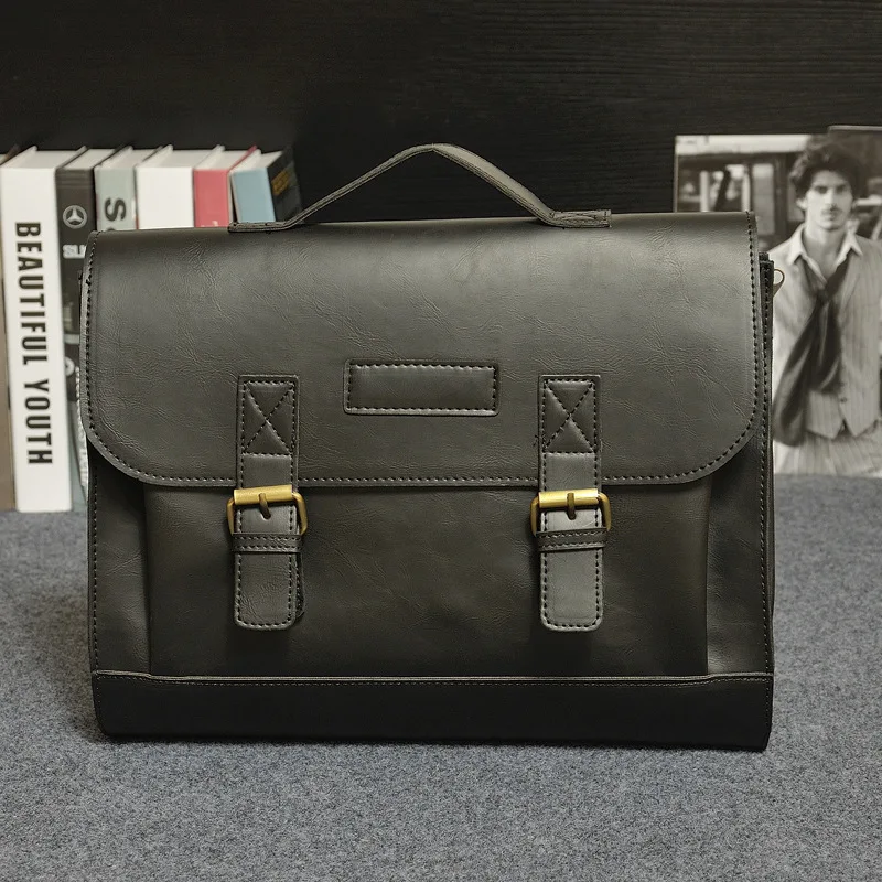 YULYYE New High Quality Business Leather Bag Men Briefcase Men's Messenger Bags 14&quot Laptop Luxury Lawyer Handbag |
