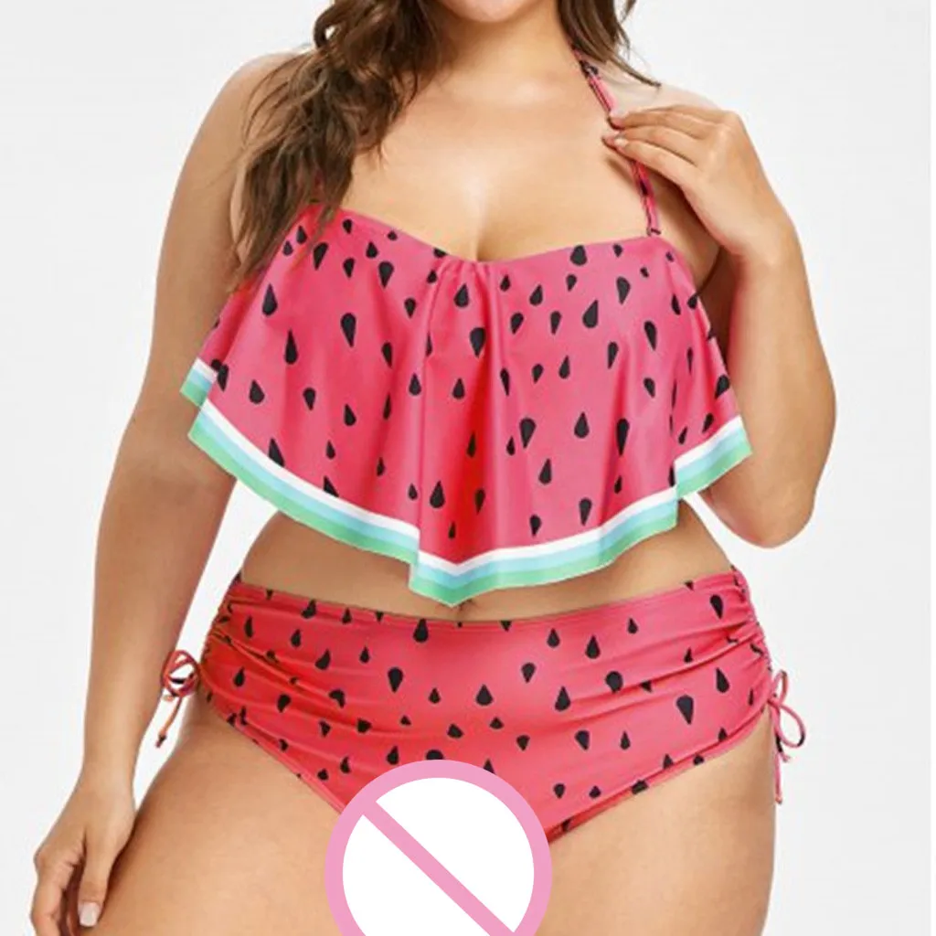 CHAMSGEND женское бикини с принтом Гавайских Арбузов свободное добавляющее