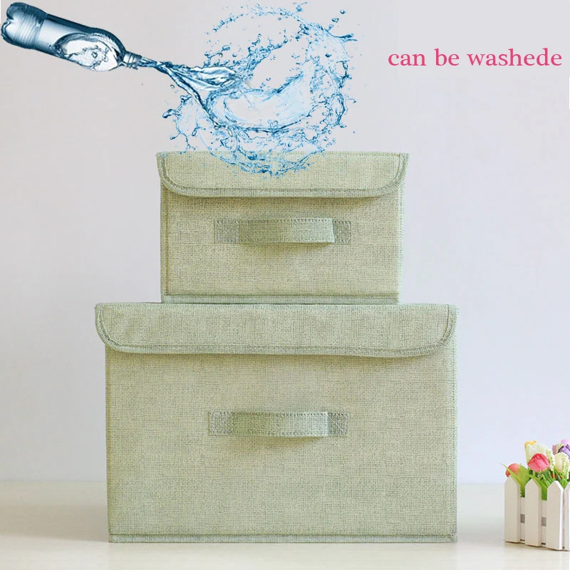 Складные ящики из хлопка и льна для хранения галстуков носков шорт бюстгальтеров