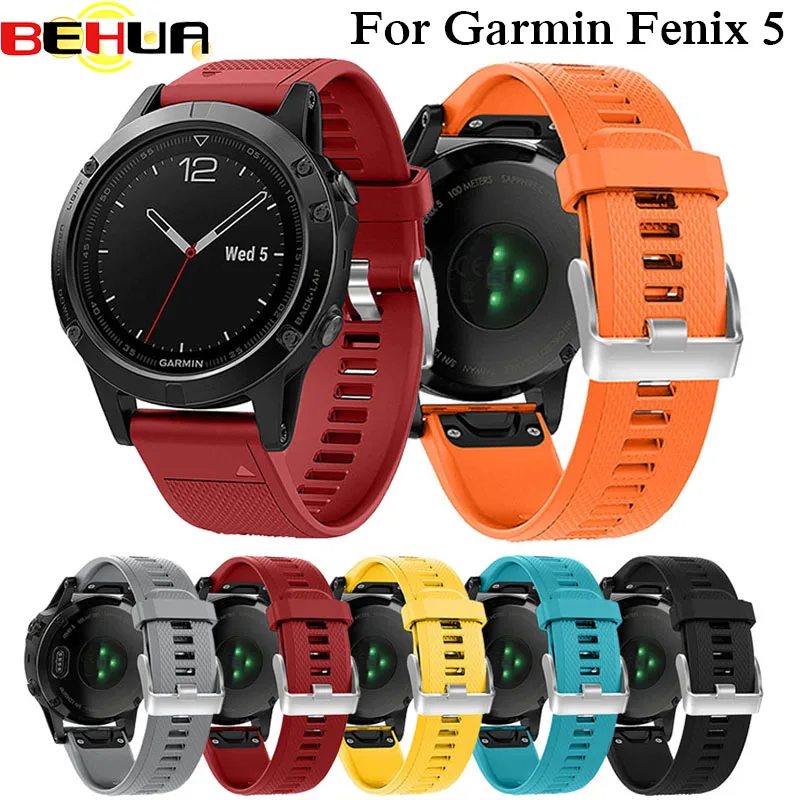 

BEHUA 22mm Watchband Strap for Garmin Fenix 5 6 Pro Forerunner 935 945 Smart Watch Quick Release Silicone Easy fit Wrist Band