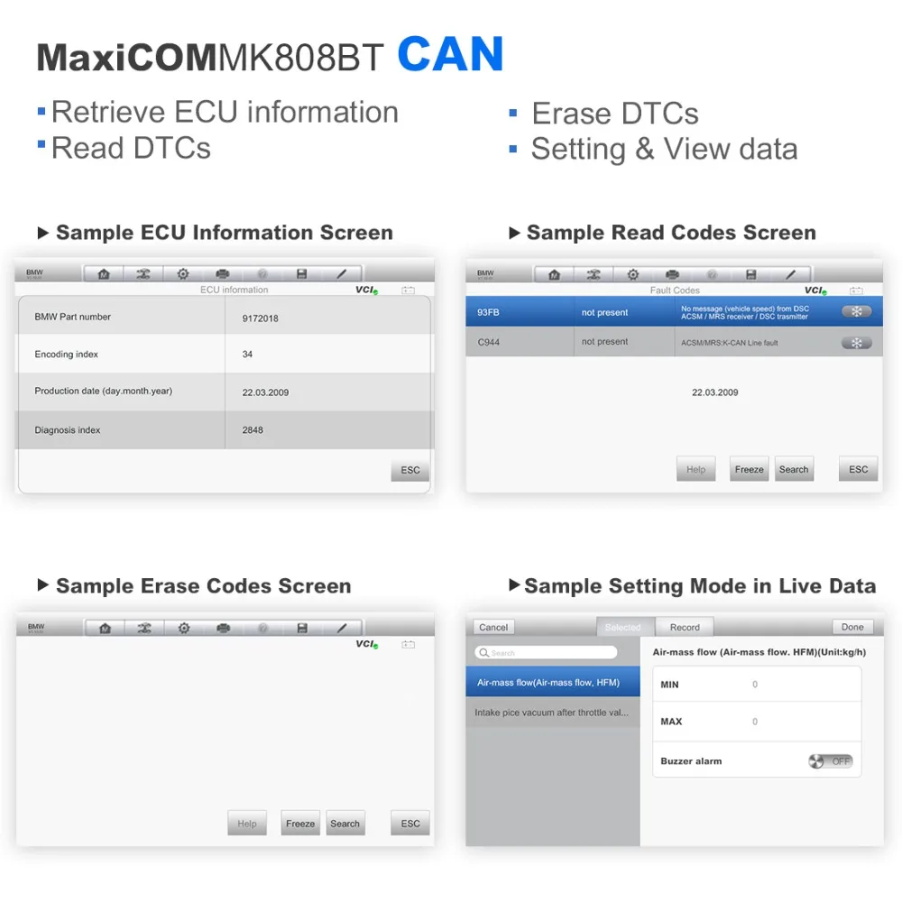 Autel MaxiCOM MK808BT OBD2 сканер диагностический инструмент с MaxiVCI поддерживает полную диагностику системы обновленная версия и датчик TPMS