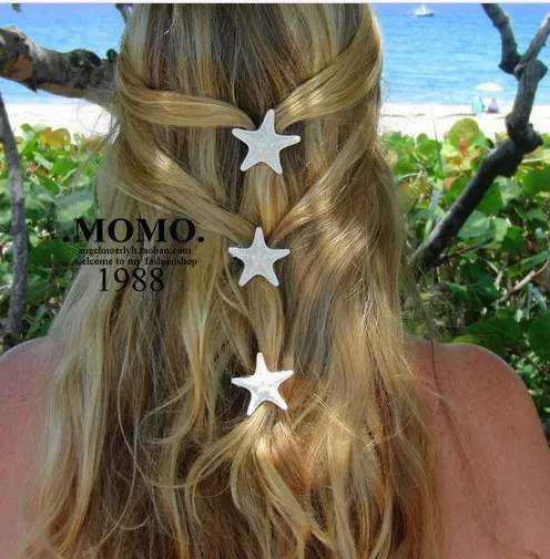 Заколки ручной работы сделай сам натуральные боковые чехлы с морскими звездами