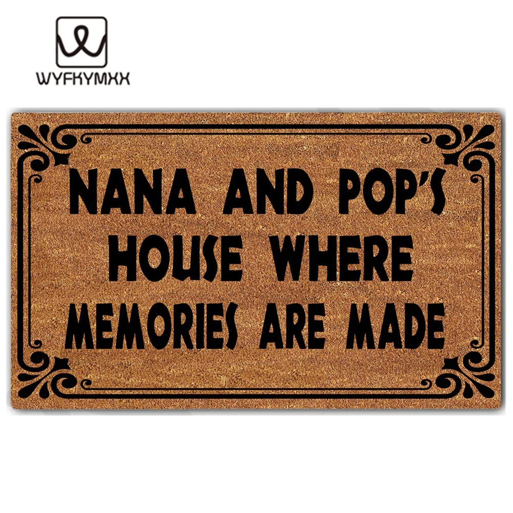 

Welcome Mat Indoor/Outdoor Easy Clean Rubber Back Entry Way Doormat for Patio, - Nana and Pop's House Where Memories are Made