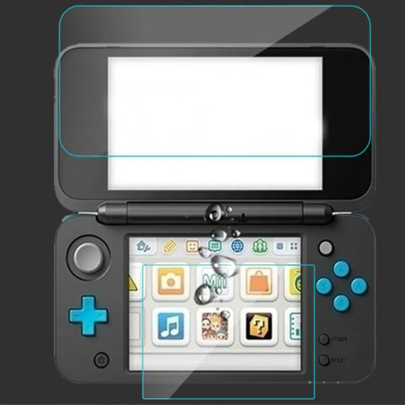 Top Tempered Glass LCD Screen Protector+Bottom Clear Full Cover Protective Film Guard for Nintendo New 2DS XL/LL 2DSXL/2DSLL