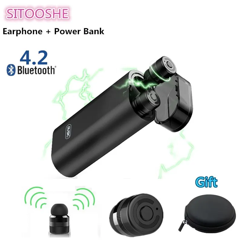 M2 мини беспроводные наушники TWS шумоподавление головная телефонная Bluetooth гарнитура с 2000 мАч power Bank для iphone 8 Xiaomi android