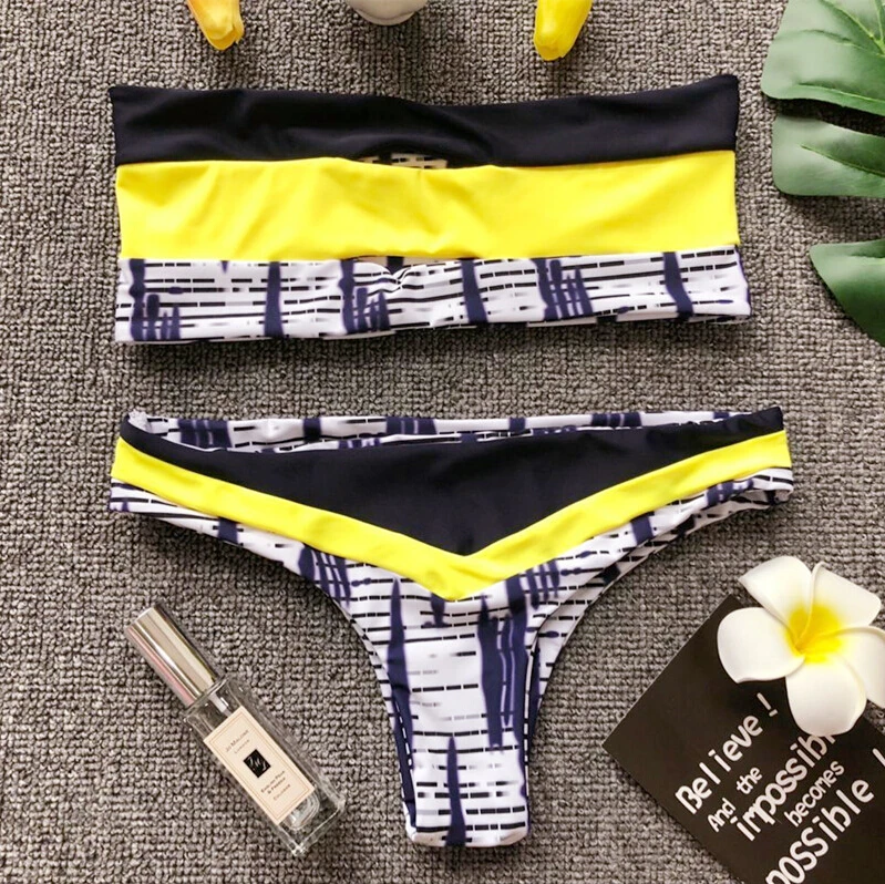 2018 брендовый Новый женский комплект бикини купальник пуш ап Мягкий купальный