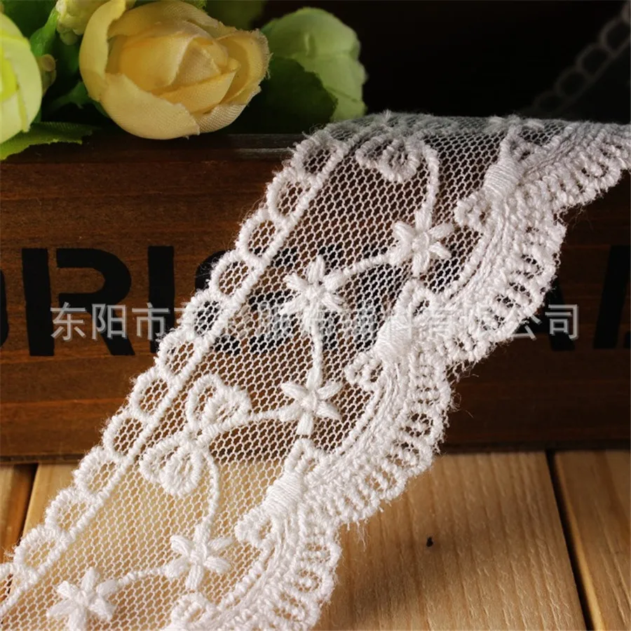 

15yard*3.8cm Embroidery White Lace Ribbon Cotton Lace DIY Sewing Handmade Wedding Fashion Sleeve Skirt Edge Accessories