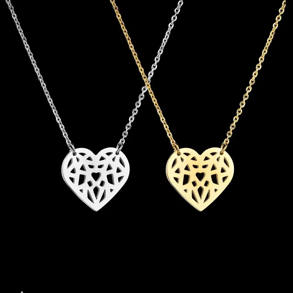 Женский браслет из нержавеющей стали ELSEMODE золотого цвета с полым сердцем