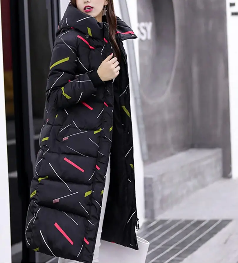 Пальто женское длинное хлопковое с принтом выше колена | Женская одежда