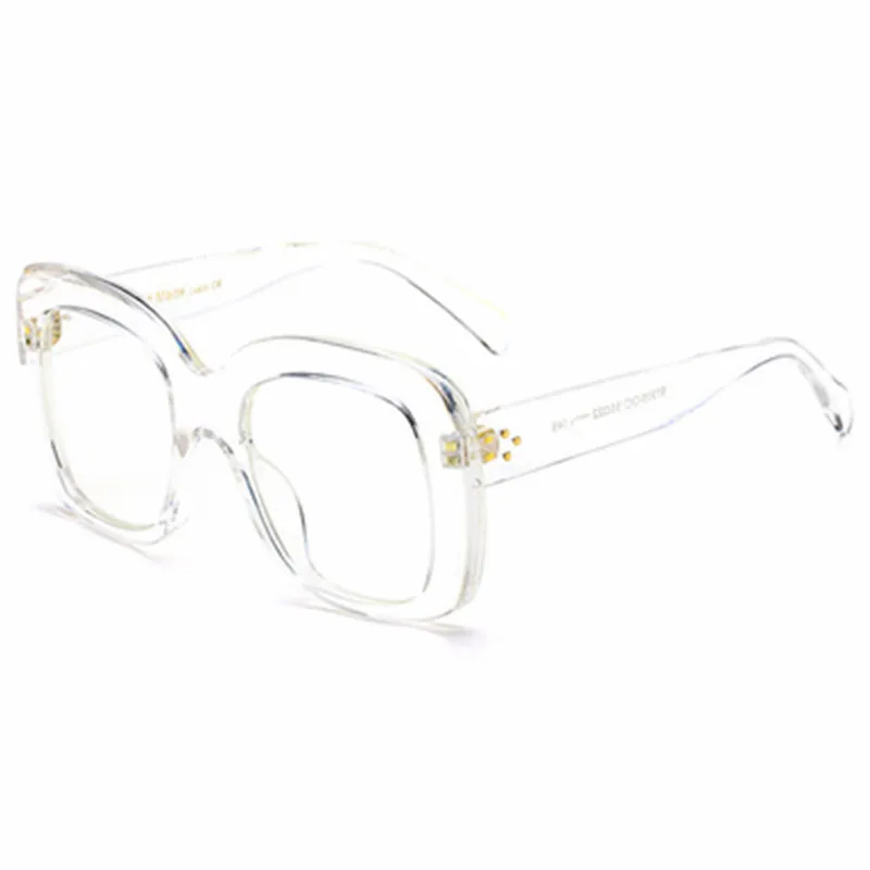C6 white clear Новые винтажные Квадратные Солнцезащитные очки, женские роскошные брендовые дизайнерские винтажные классические очки с заклепками, женские очки с прозрачными линзами UV400 - Цвет линз: C6 white clear