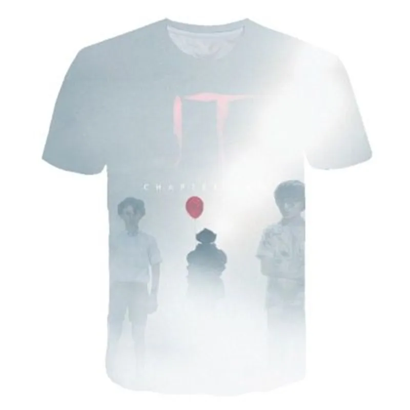 TS8304 Лето, новинка, хип-хоп, Стивен Кинг's It, 3D принт, футболка для мужчин/женщин, рпг стиль, футболка, террор, клоун, повседневные топы - Цвет: TS8304