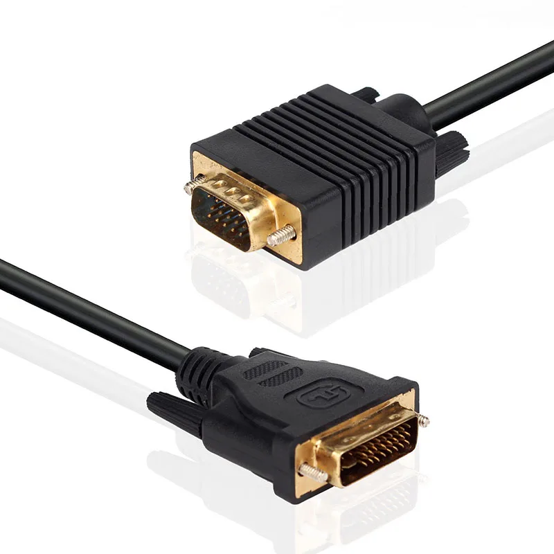 DVI-I (24+5) DVI-D (24+1)Male to VGA Male 15 pin Cable Video PC Monitor Cord Adapter | Электроника
