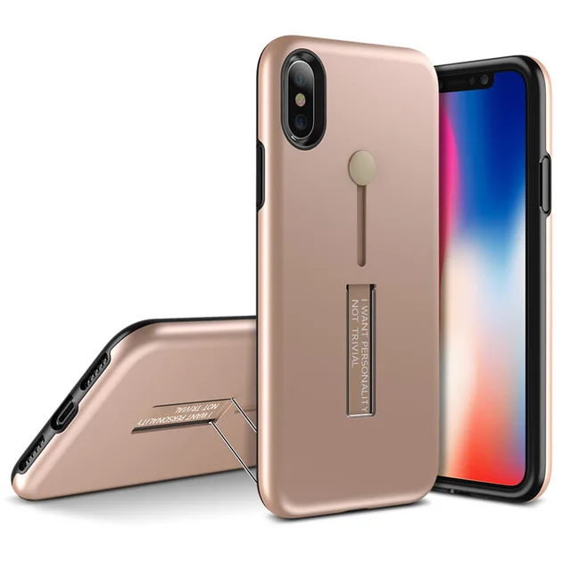 Rose Gold Чехол KISS с кольцом и держателем для iPhone X, 5, 5SE, SE, 8, 7, 6 Plus, чехол для телефона iPhone 8, 7, 6, 6s Plus, 5S, SE, аксессуары - Цвет: Rose Gold