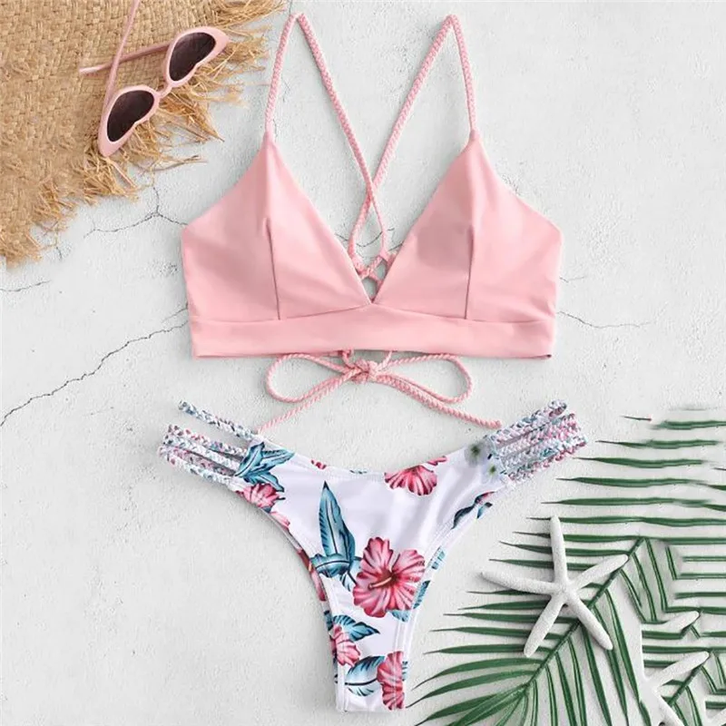 2019 Women Summer Swimsuit Beachwear Lady Casual Padded Push-up Bra Bikini Set Bathing Suit Swimwear jun#4 | Женская одежда