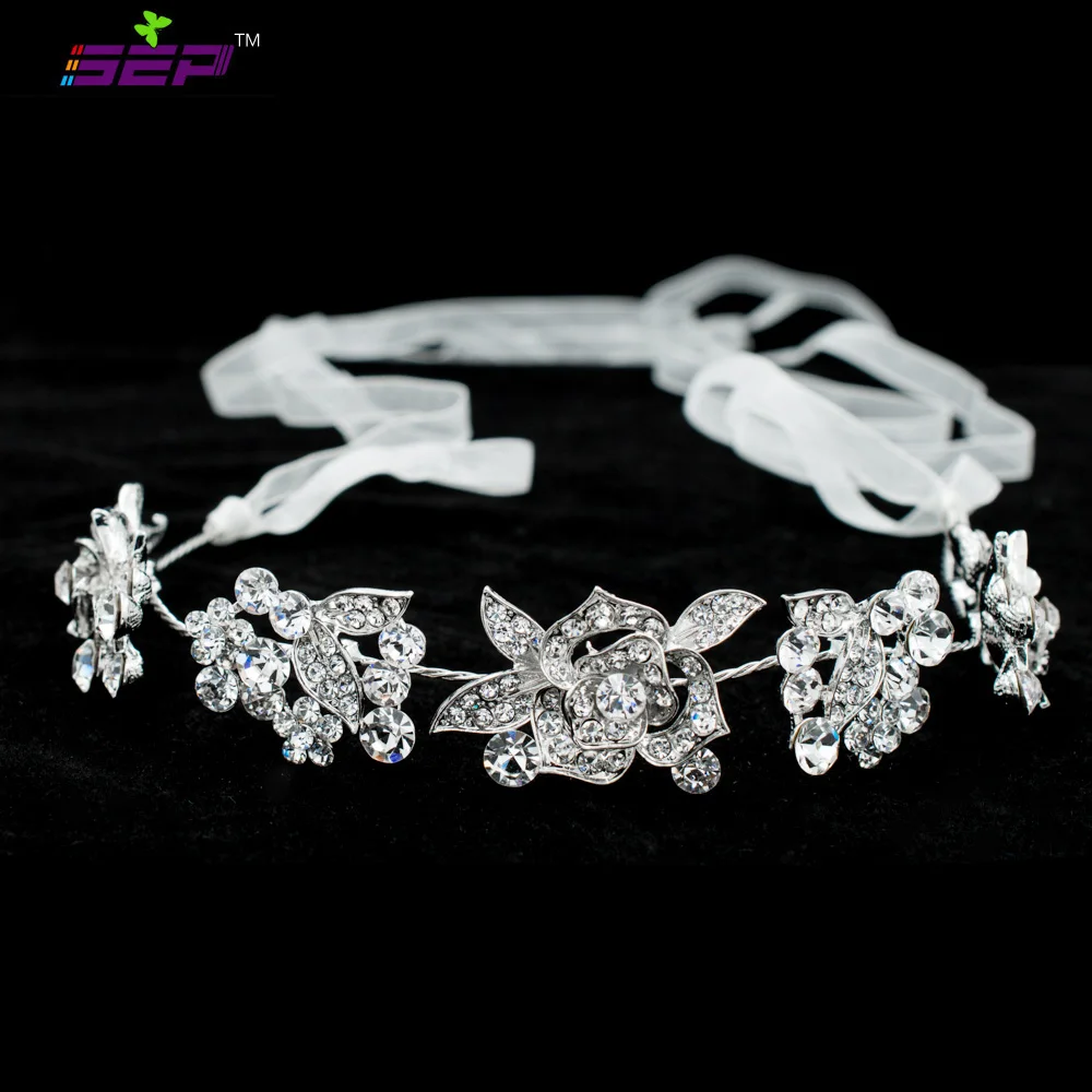 Горный хрусталь кристаллы роза цветок повязка на голову цепь лента для волос