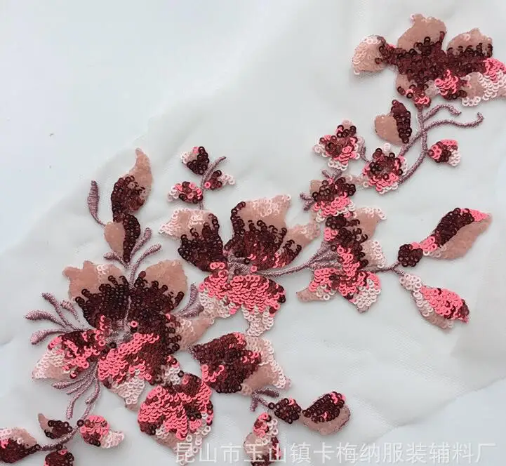 10 шт. 3d Блестки цветок магнолии глазурь Кружева Аппликация с блестками патч розовый пыль Розовый Синий Зеленый Желтый Белый Серебряный - Цвет: 10pc