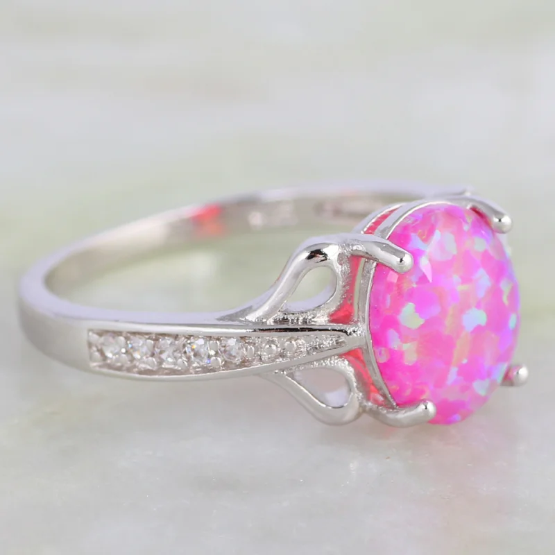 Кольца с розовым огненным опалом женские вечернее Ювелирное Украшение
