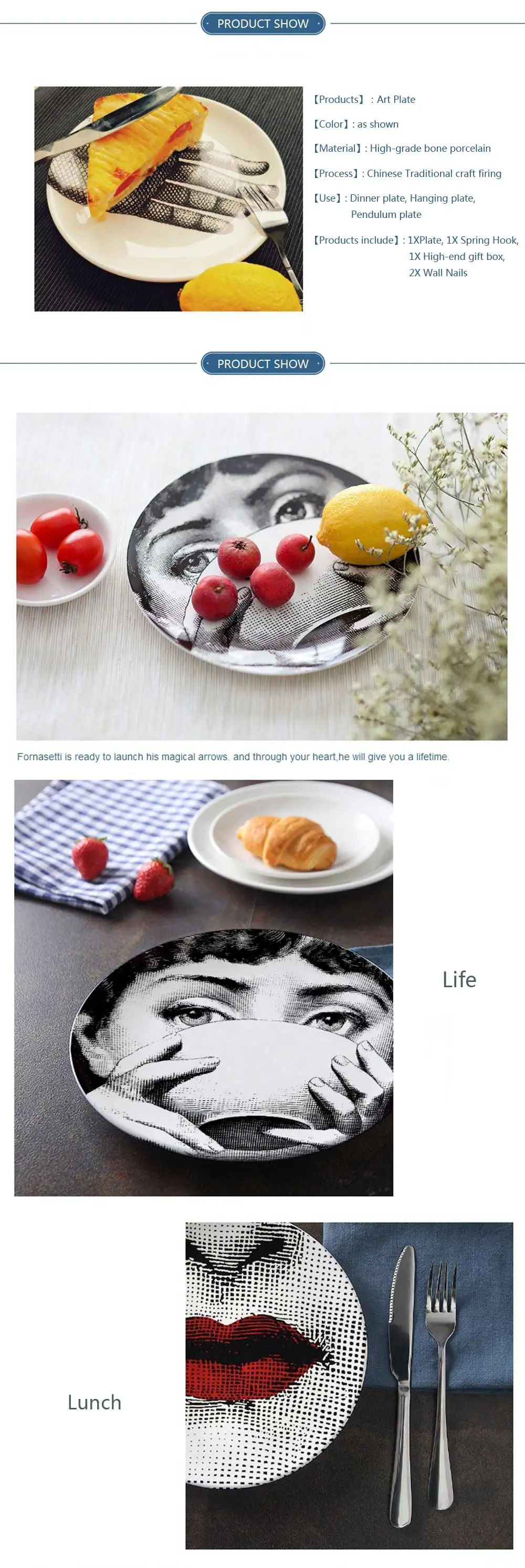 8 дюймов Porcelana дизайнер Fornaseti пластины декоративные подвесные пластины vandroid можно найти в моем магазине для дома Dector кольцо блюдо