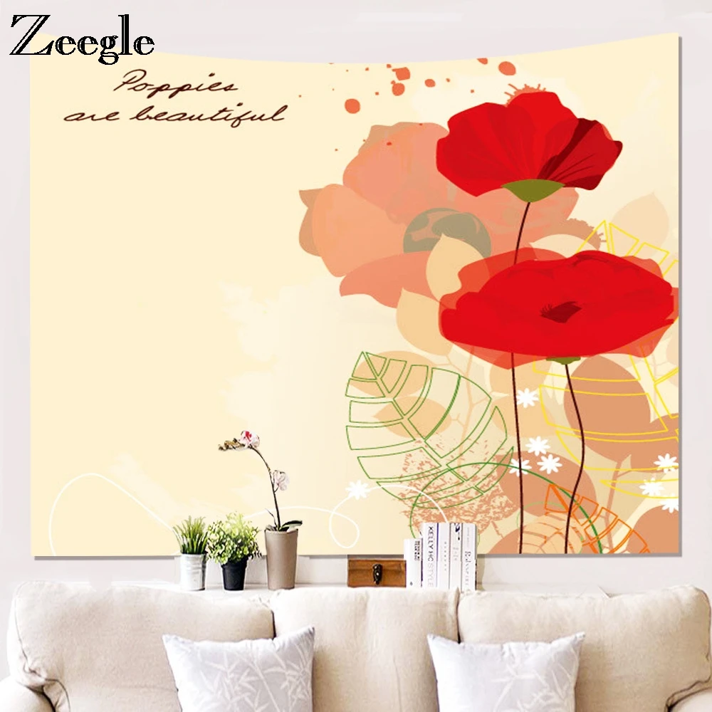 Zeegle Flower Printed Mandala Tapestry Soft Sandy Beach Throw Towel Wall Decor Cloth Background Blanket Yoga Mats Table | Дом и сад