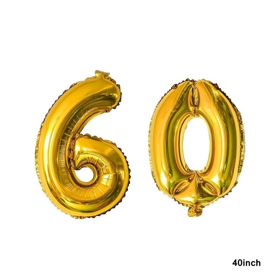 60-40inch Горячее предложение! Распродажа! 18/30/40/50/60 лет DIY спиральный орнамент на день рождения воздушный шар "Конфетти" на день рождения Balons юбилейные праздничные украшения - Цвет: 60-40inch