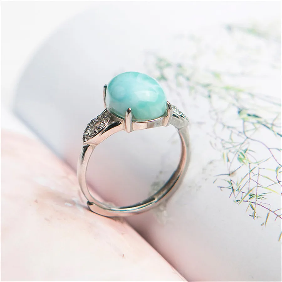Настоящие натуральные кристаллы Larimar круглые камни женские Серебристые