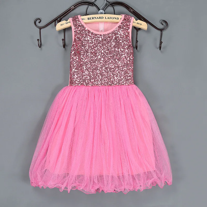 Милое Платье-пачка с блёстками цвета слоновой кости для девочек летнее шифоновое