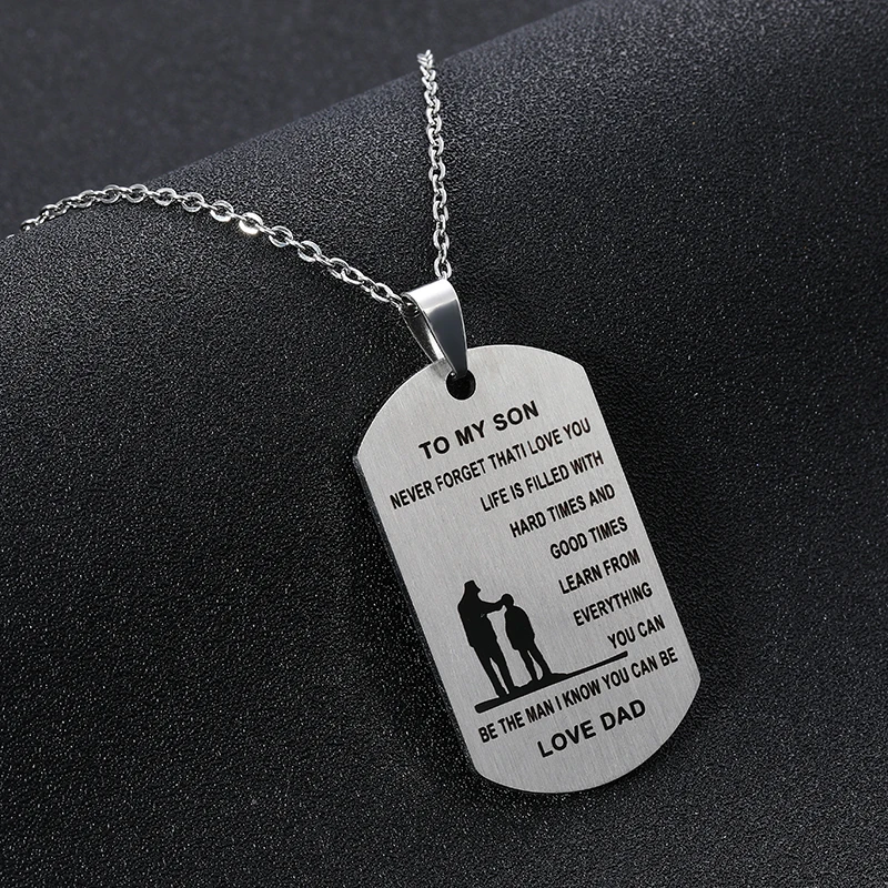 Новое модное ожерелье с подвеской Мой сын из нержавеющей стали украшение Love Dad