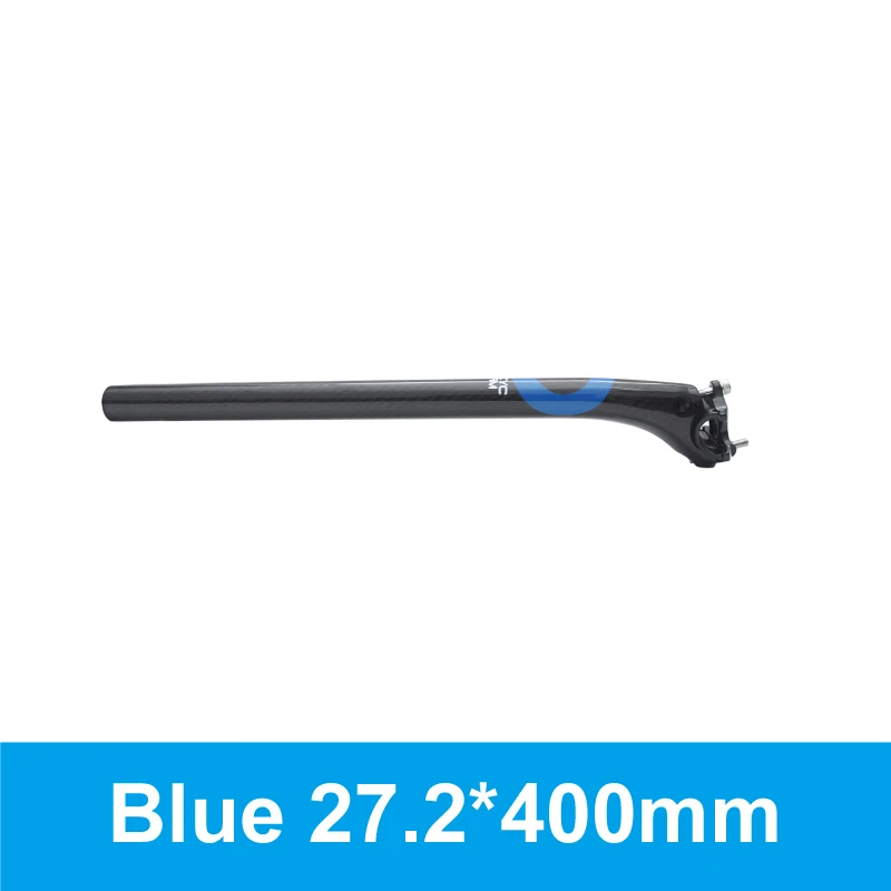 Blue 27.2X400mm Ультралегкая супер сила MTB велосипед или для шоссейного велосипеда, углеродный руль для велосипеда параллельно седлодержателях Запчасти 27,2/30,8/31,6*350/400 мм - Цвет: Blue 27.2X400mm