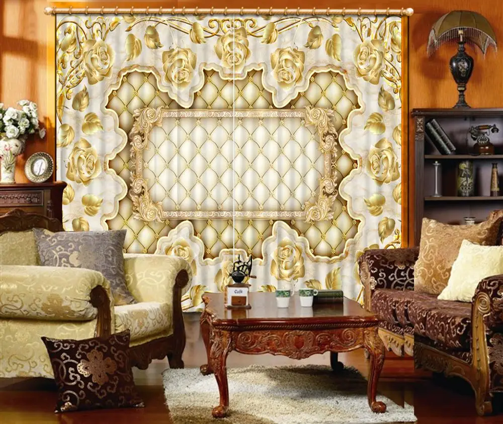 

customize luxury european curtains Marble pattern curtains for living room Bedroom hotel modern window curtains