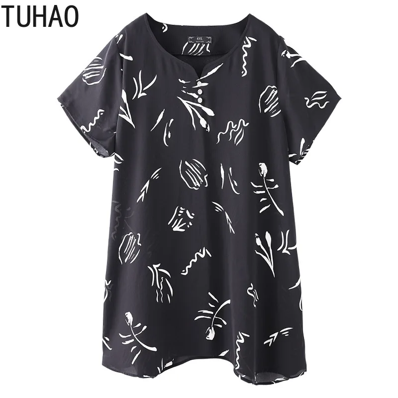 TUHAO, рубашки больших размеров 10XL 9XL 8XL, офисные женские блузки, женские летние топы большого размера, блузка черного цвета с бисером, элегантная рубашка для мамы