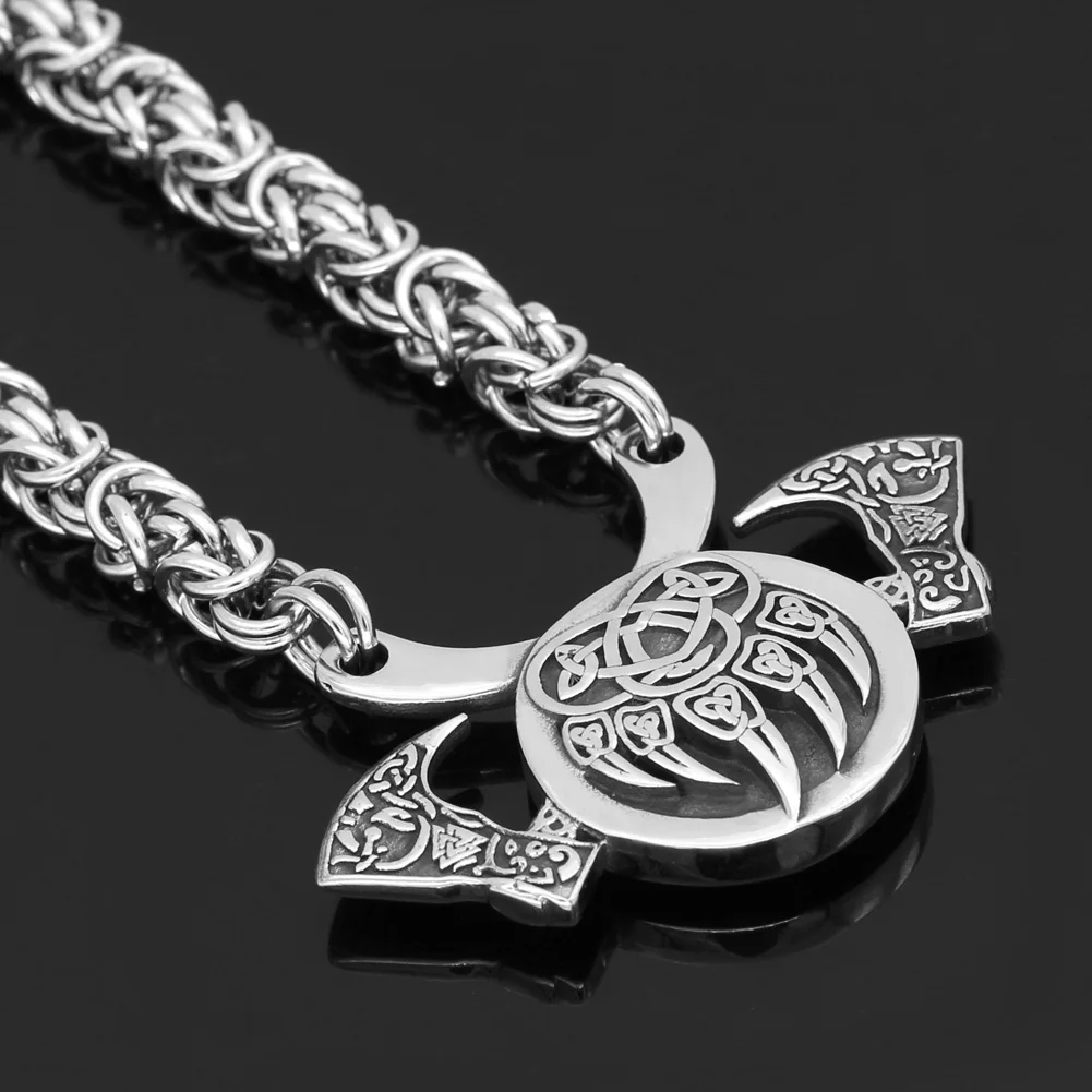 Искусственная Амулет из нержавеющей стали valknut маленькая Медвежья Лапа