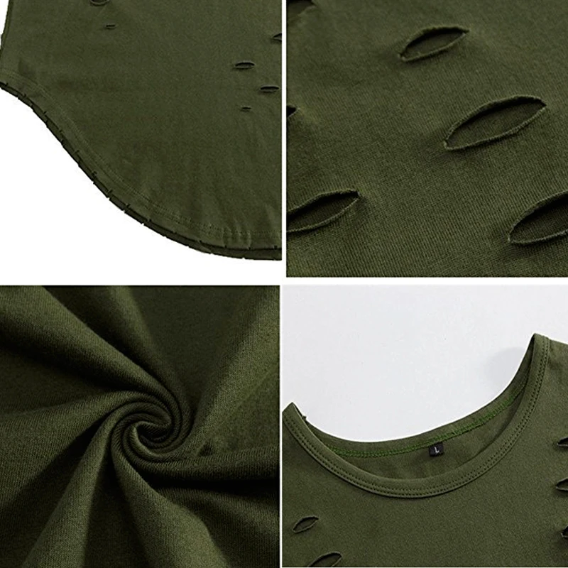 Мужская хлопковая футболка с дырками однотонная облегающая коротким рукавом и