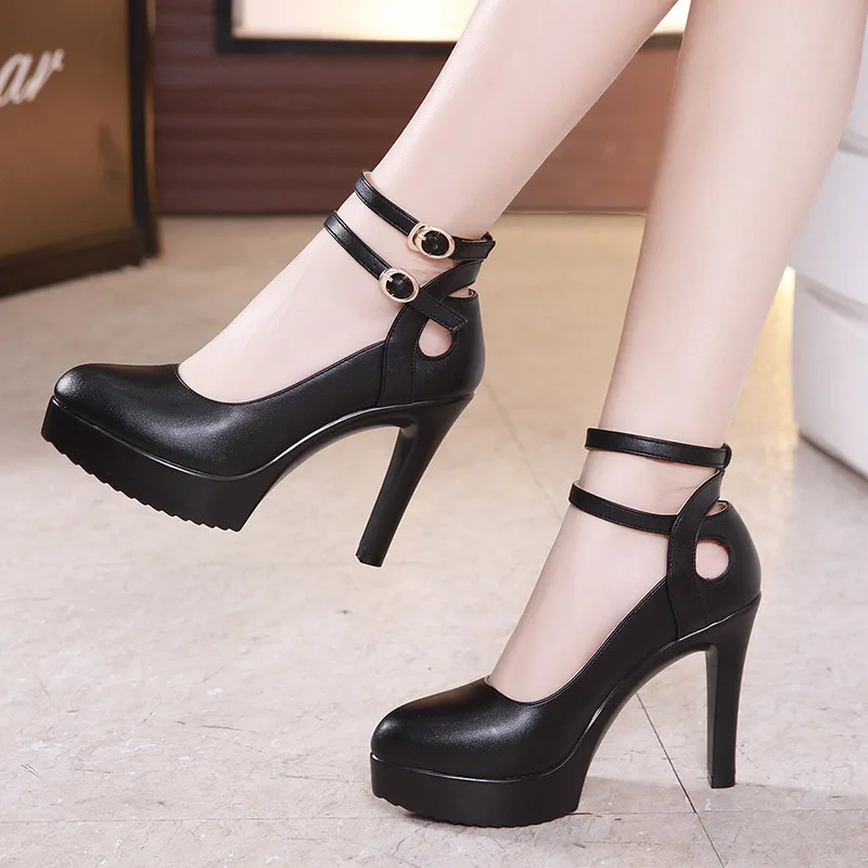 

11cm High-heeled Women's Shoes Point Toe White Wedding Shoes Bride Sexy Pumps With Strap