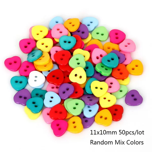 11x10mm 50Pcs 50-100 шт Высокое качество смешанные пластиковые пуговицы для шитья, для скрапбукинга швейные принадлежности для шитья 10 мм-23 мм - Цвет: 11x10mm 50Pcs
