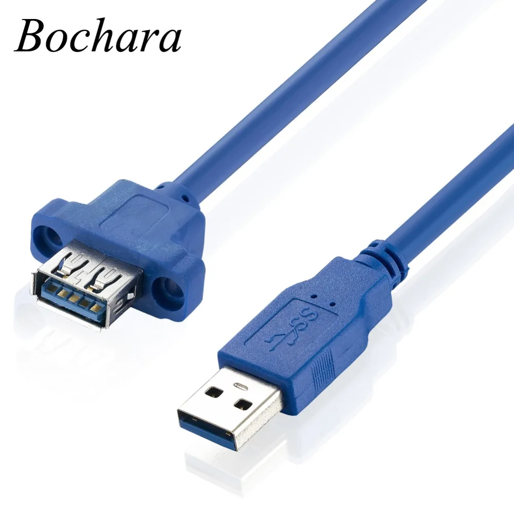 Bochara 40 см USB 3 0 Удлинительный кабель штекер гнездо M/F фольга + Плетеный