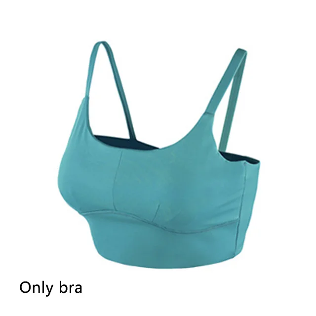 Blue green Bra Комплект для занятий йогой с лазерной вышивкой, женская одежда для фитнеса, спортивная одежда, женские леггинсы с высокой талией для спортзала, спортивный бюстгальтер с эффектом пуш-ап, 2 шт., спортивные костюмы - Цвет: Blue green Bra