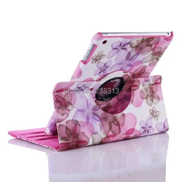 Модный цветочный вращающийся на 360 градусов чехол из искусственной кожи с