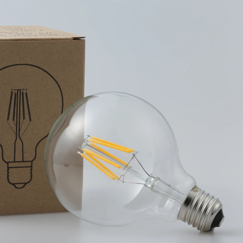 Эдисон лампы led g80 эдисон лампа накаливания COB LED пламя 6 Вт 110 В/220 В G80 Лампы Ретро E27